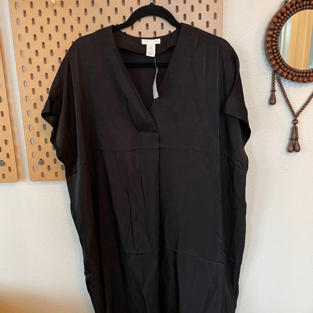 NWT Oversized Black H&M Shift Dress (s)
